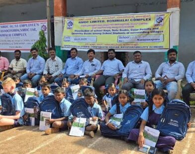 NMDC bacheli supports 181 students with school bags, shoes and socks